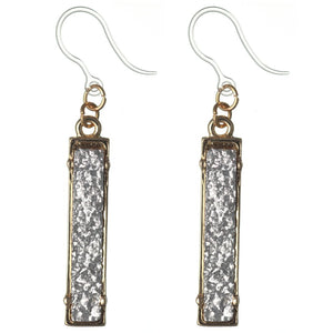 Faux Druzy Bar Dangles Hypoallergenic Earrings for Sensitive Ears Made with Plastic Posts