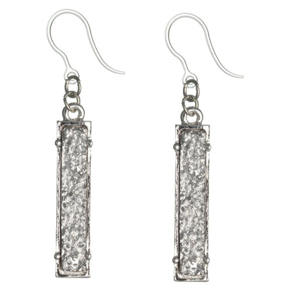 Faux Druzy Bar Dangles Hypoallergenic Earrings for Sensitive Ears with Plastic Posts