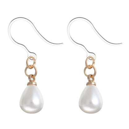 Faux Pearl Drop Dangles Plastic Post Earrings for Sensitive Ears