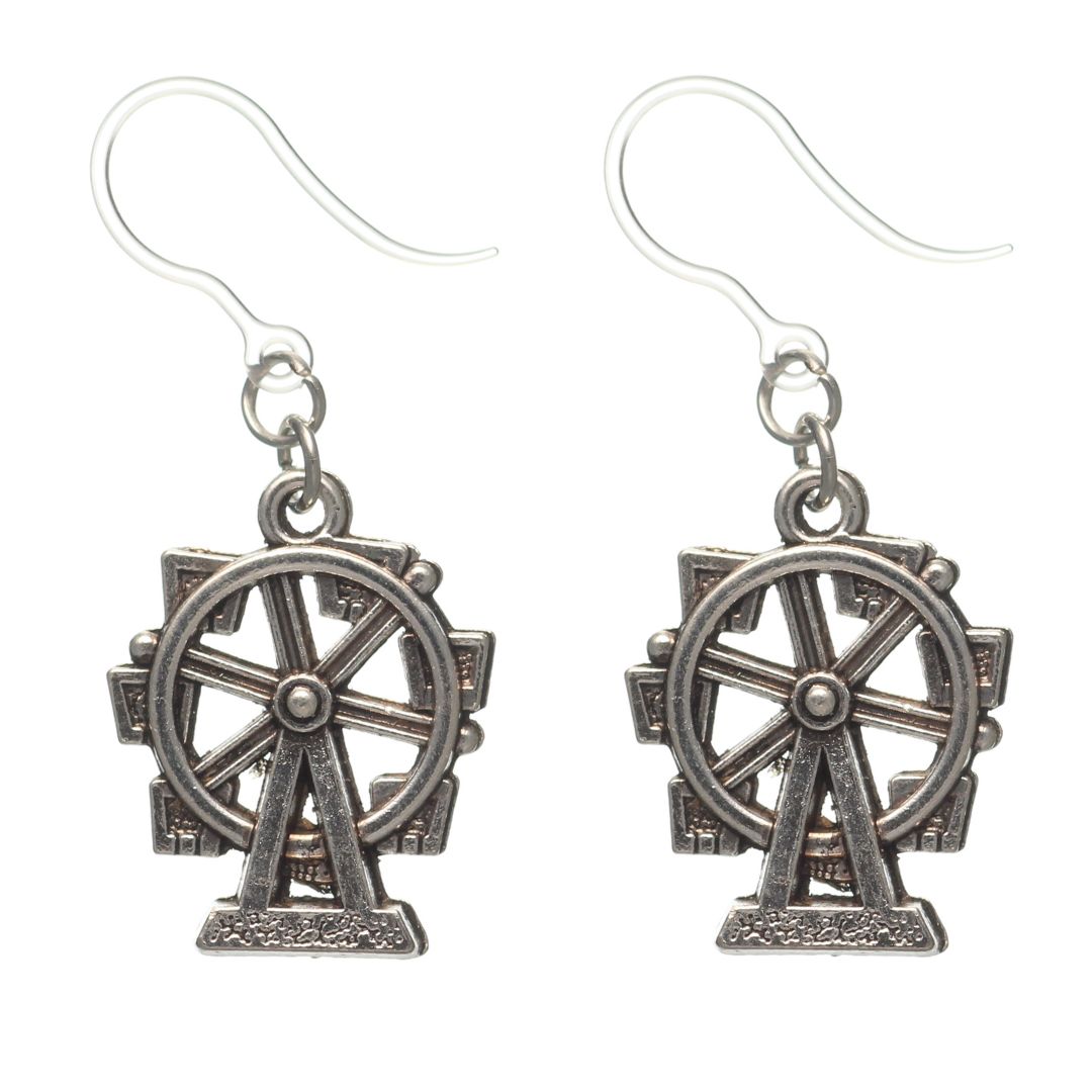 Ferris Wheel Dangles Hypoallergenic Earrings for Sensitive Ears Made with Plastic Posts