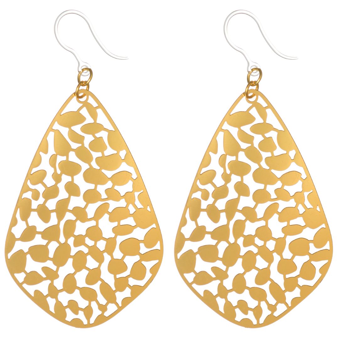 Vine Teardrop Dangles Hypoallergenic Earrings for Sensitive Ears Made with Plastic Posts