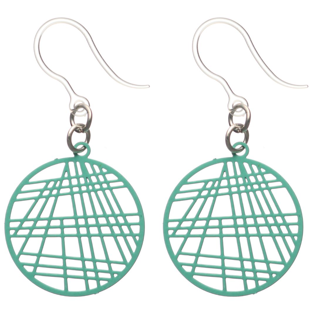 Geometric Art Dangles Hypoallergenic Earrings for Sensitive Ears Made with Plastic Posts