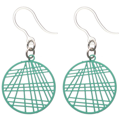 Geometric Art Dangles Hypoallergenic Earrings for Sensitive Ears Made with Plastic Posts