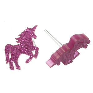 Glitter Majestic Unicorn Studs Hypoallergenic Earrings for Sensitive Ears Made with Plastic Posts