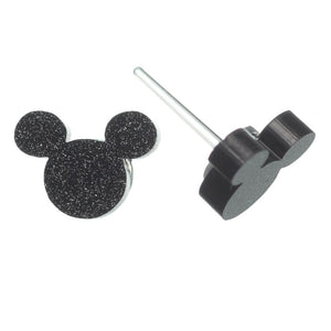 Glitter Mouse Studs Hypoallergenic Earrings for Sensitive Ears Made with Plastic Posts