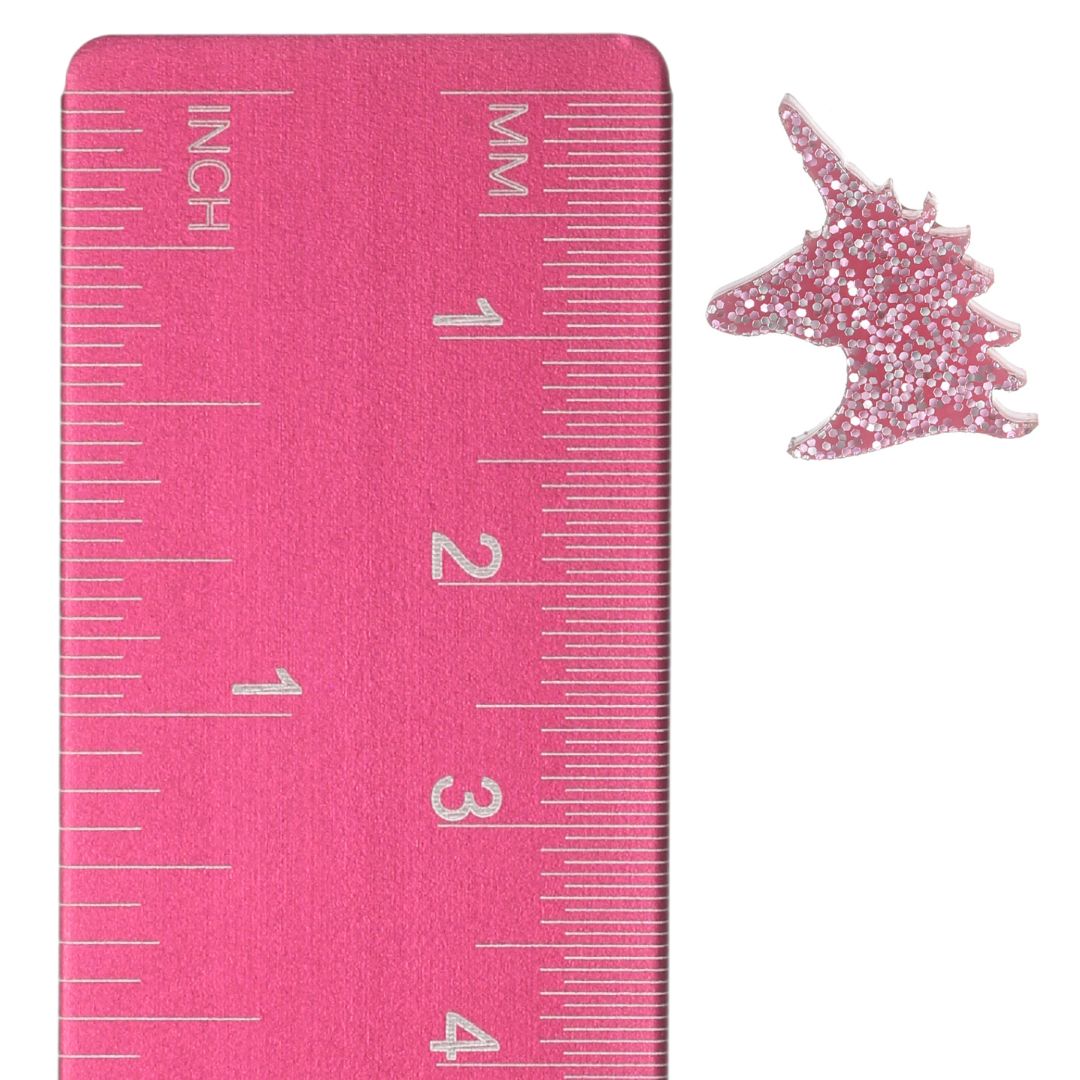 Glitter Unicorn Earrings (Studs) - size