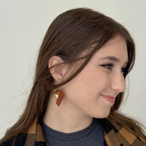 Glitter Pumpkin Pie Earrings Dangles Hypoallergenic Earrings for Sensitive Ears with Plastic Posts