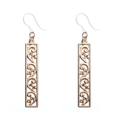 Intricate Metallic Drop Earrings Dangles