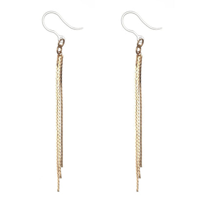 Gold Strips Earrings (Dangles)