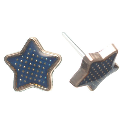 Gold Rimmed Pin Star Studs