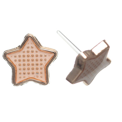 Gold Rimmed Pin Star Studs