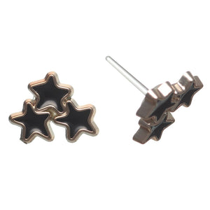 Gold Rimmed Star Cluster Studs Hypoallergenic Earrings for Sensitive Ears Made with Plastic Posts