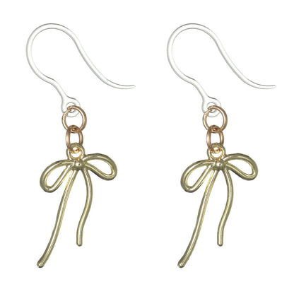 Bow Dangles Hypoallergenic Earrings for Sensitive Ears with Plastic Posts