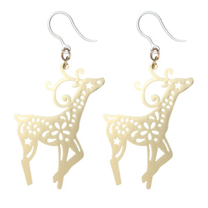 Large Reindeer Dangles Hypoallergenic Earrings for Sensitive Ears Made with Plastic Posts