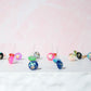 Gold Fleck Button 8mm Studs Hypoallergenic Earrings for Sensitive Ears with Plastic Posts