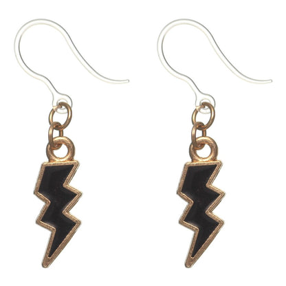 Gold Rimmed Lightning Bolt Dangles