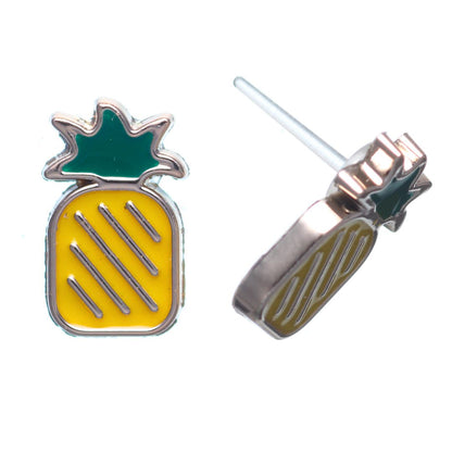 Gold Rimmed Pineapple Studs
