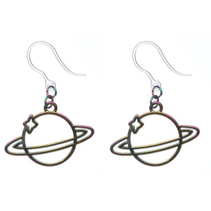 Iridescent SpaceEarrings (Dangles) - hollow planet