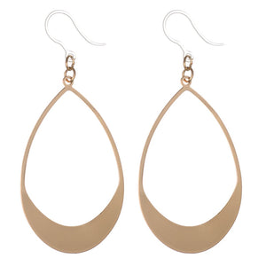 Hollow Water Drop Dangles Hypoallergenic Earrings for Sensitive Ears Made with Plastic Posts