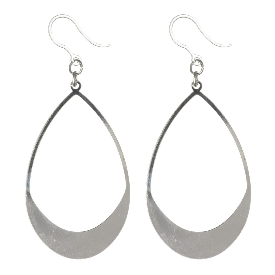 Hollow Water Drop Dangles Hypoallergenic Earrings for Sensitive Ears Made with Plastic Posts