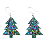 Glittery Bubble Christmas Tree Earrings (Dangles)