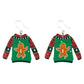 Glittery Christmas Sweater Earrings (Dangles) - gingerbread