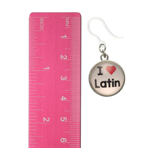 I Love Latin Dangles Hypoallergenic Earrings for Sensitive Ears Made with Plastic Posts