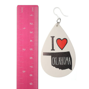 I Love Oklahoma Earrings (Teardrop Dangles)