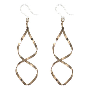 Infinity Spiral Dangles Hypoallergenic Earrings for Sensitive Ears Made with Plastic Posts