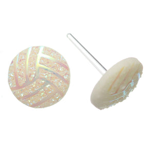 Iridescent Volleyball Studs Hypoallergenic Earrings for Sensitive Ears Made with Plastic Posts