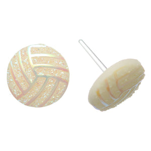 Iridescent Volleyball Studs Hypoallergenic Earrings for Sensitive Ears Made with Plastic Posts