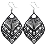 Large Peacock Dangles Black