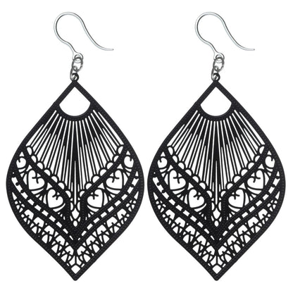Large Peacock Dangles Black
