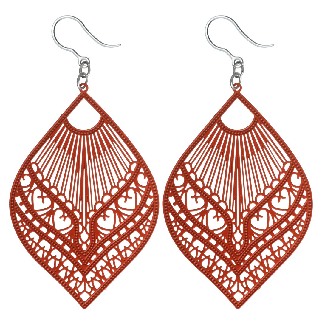 Large Peacock Dangles Orange
