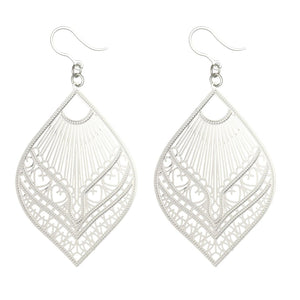 Large Peacock Dangles Silver