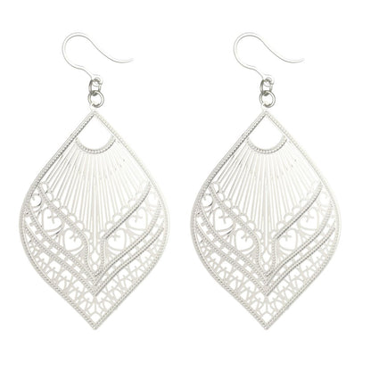 Large Peacock Dangles Silver