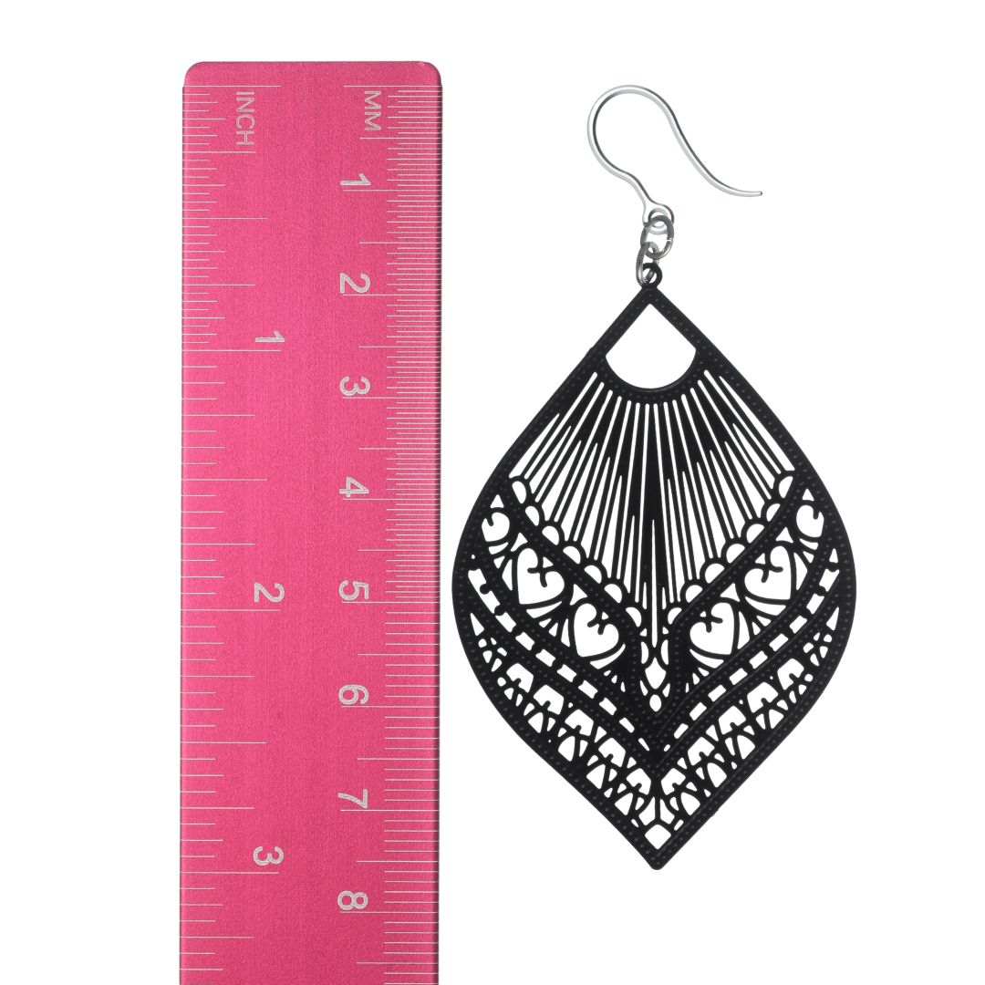 Large Peacock Dangles Sizing