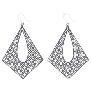 Large Textured Pyramid Dangles Hypoallergenic Earrings for Sensitive Ears Made with Plastic Posts