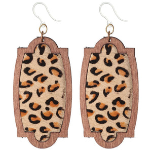 Leopard Frame Dangles Hypoallergenic Earrings for Sensitive Ears Made with Plastic Posts