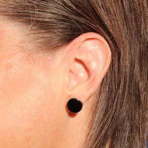 Gold Rimmed Paint Drop Studs Hypoallergenic Earrings for Sensitive Ears Made with Plastic Posts