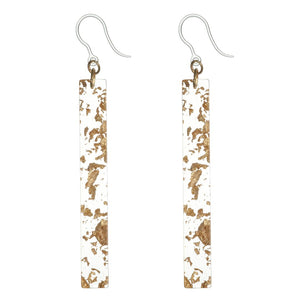 Metallic Fleck Celluloid Dangles Hypoallergenic Earrings for Sensitive Ears Made with Plastic Posts