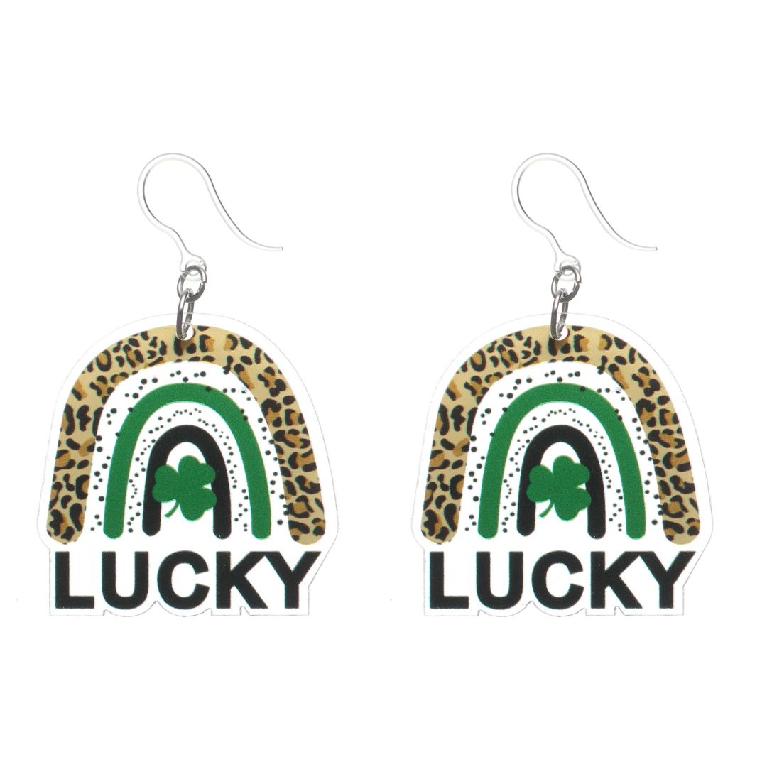 Lucky Rainbow Dangles Hypoallergenic Earrings for Sensitive Ears Made with Plastic Posts