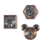 Tiny Gold Rimmed Rhinestone Studs Hypoallergenic Earrings for Sensitive Ears Made with Plastic Posts