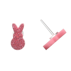 Marshmallow Bunny Studs Hypoallergenic Earrings for Sensitive Ears Made with Plastic Posts