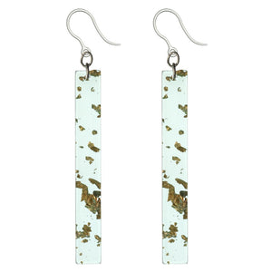 Metallic Fleck Celluloid Dangles Hypoallergenic Earrings for Sensitive Ears Made with Plastic Posts