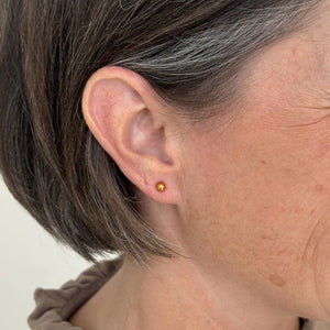 Metallic Pearl Studs Hypoallergenic Earrings for Sensitive Ears with Plastic Posts