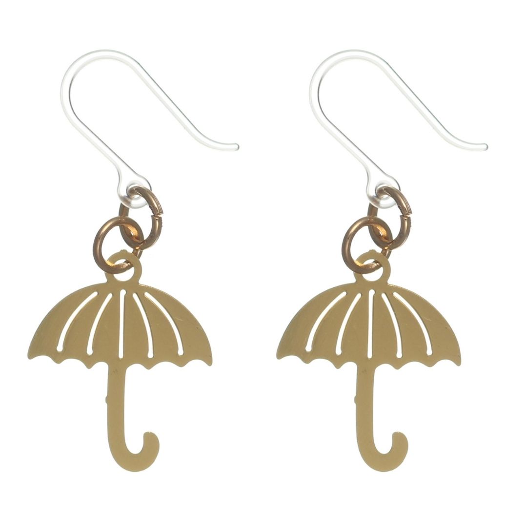 Umbrella Earrings (Dangles) - gold
