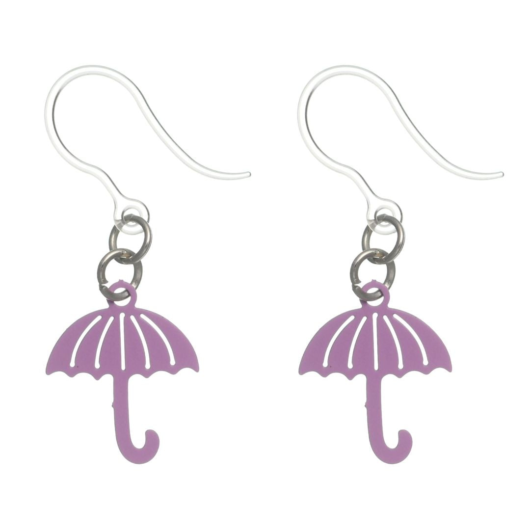 Umbrella Earrings (Dangles) - purple