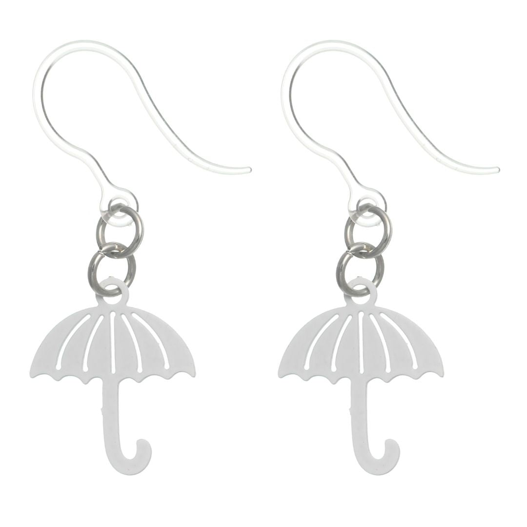 Umbrella Earrings (Dangles) - white