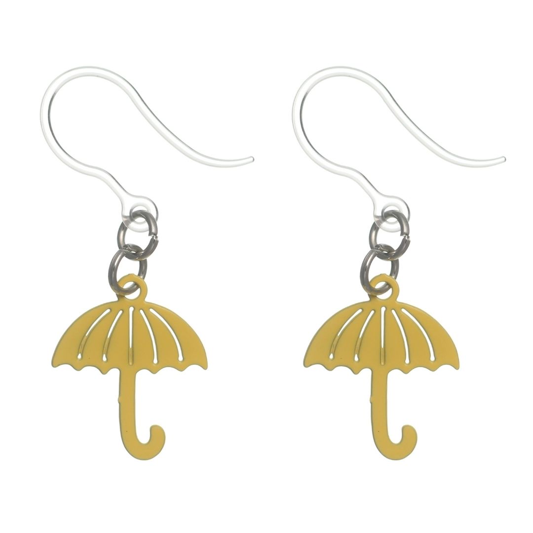 Umbrella Earrings (Dangles) - yellow